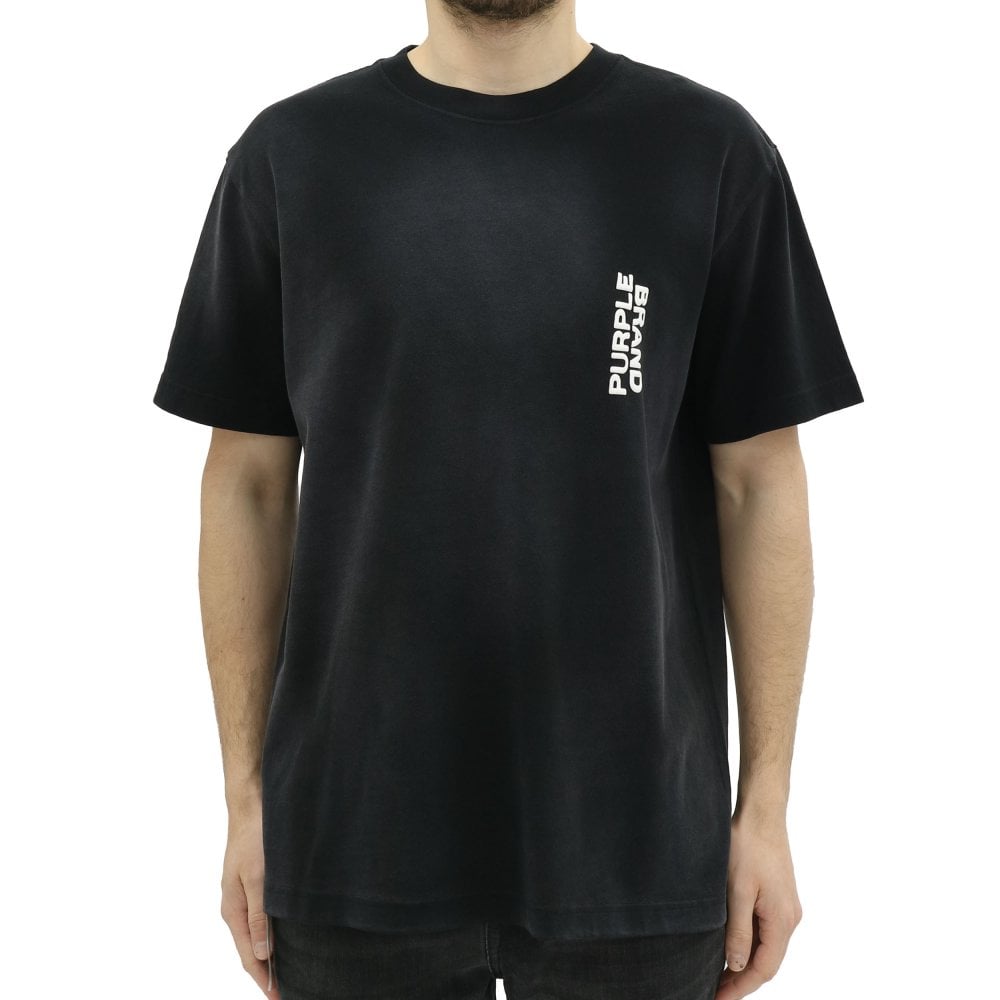 PURPLE BRAND Oversized Heavy Washed Black Tee - Mens from PILOT UK